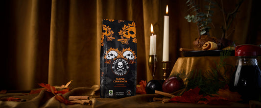 A bag of Maple Cinnamon Death Wish Coffee.