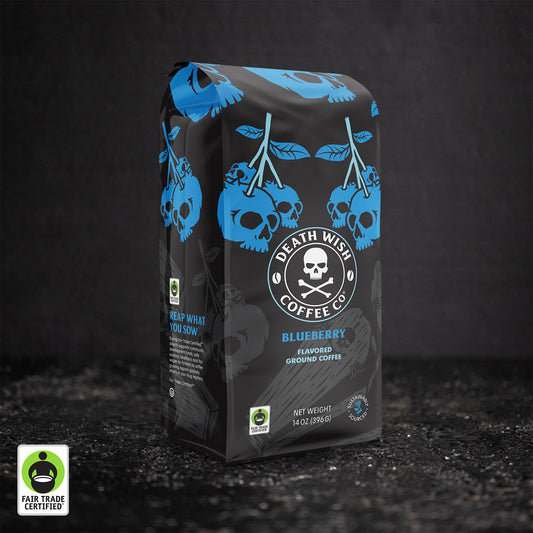 14oz bags of Blueberry Death Wish Coffee.