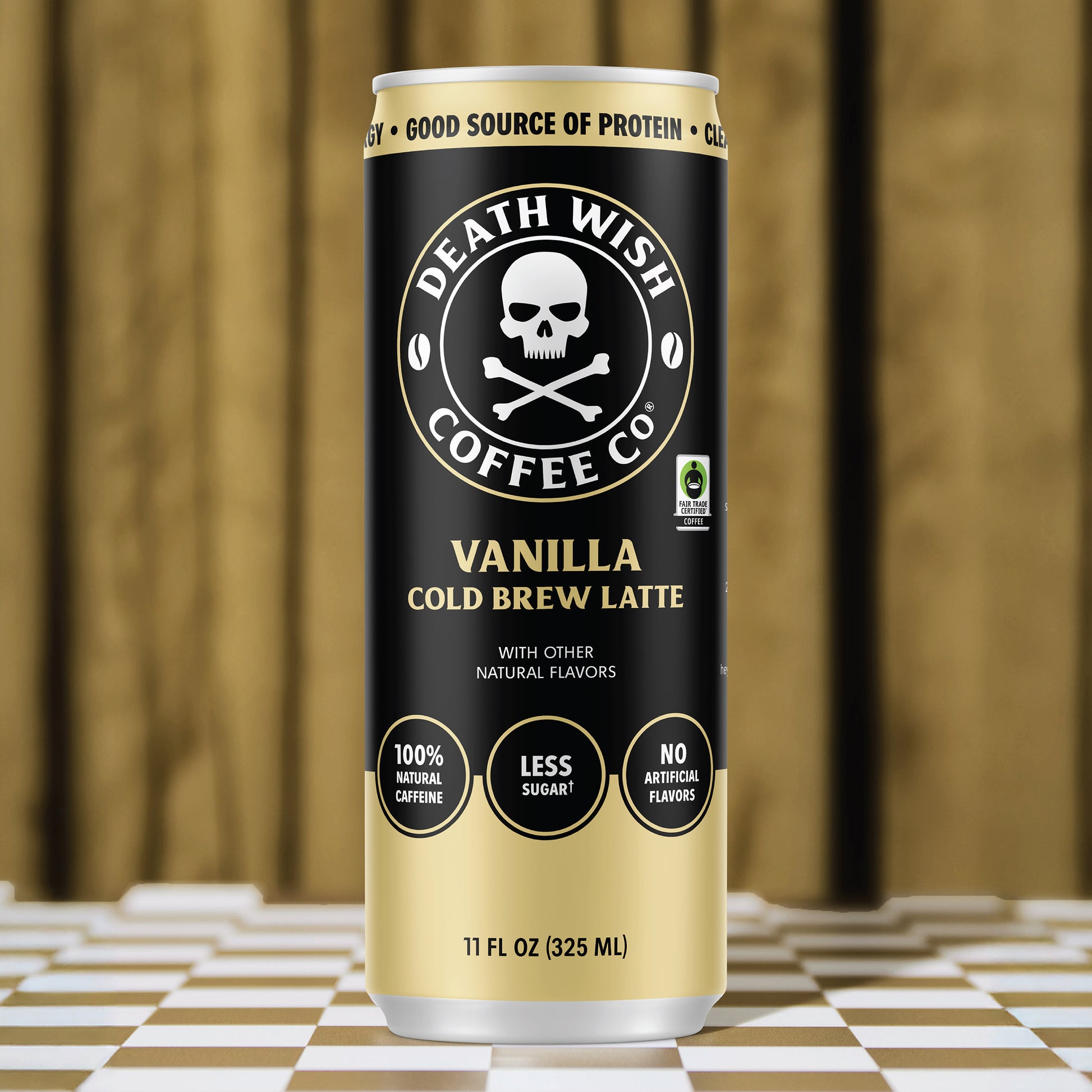 Death Wish Coffee Vanilla Cold Brew Latte.