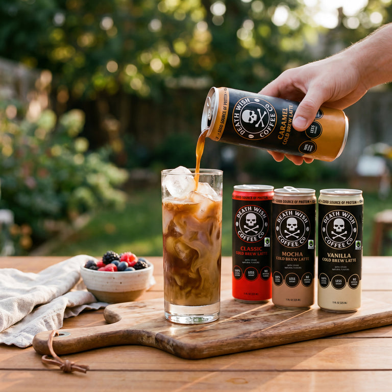 Shop Death Wish Coffee Cold Brew Canned Lattes.