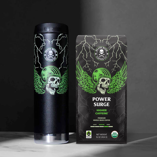 The Death Wish Coffee Power Surge Whole Bean Bundle.