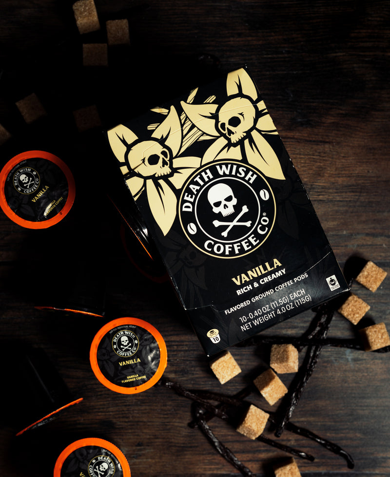 Death Wish Coffee Vanilla Single-Serve Pods.