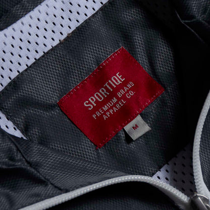 The inner neck label of the Death Wish Coffee Photo Finish Windbreaker.