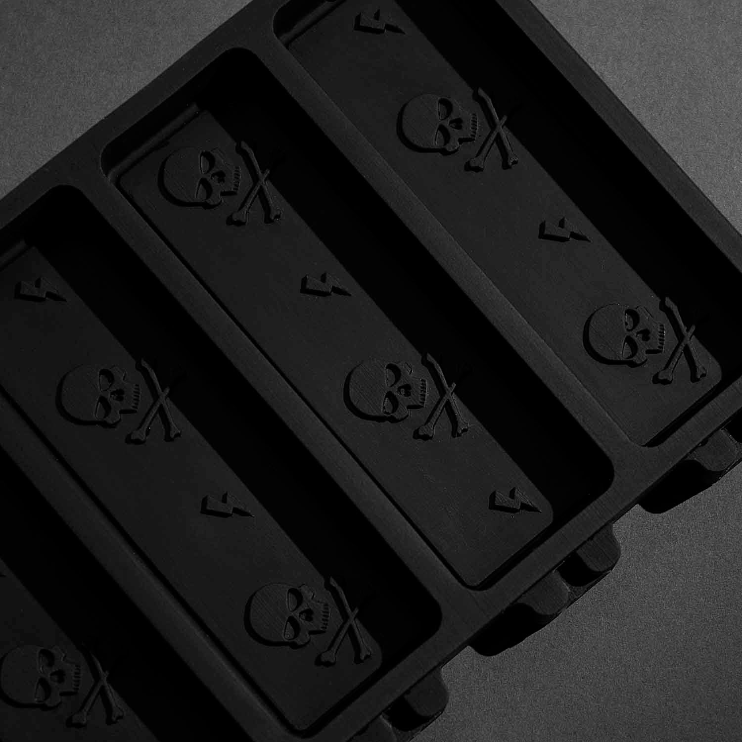 An up close detail shot of the Death Wish Coffee Full Strength Ice Pop Molds.