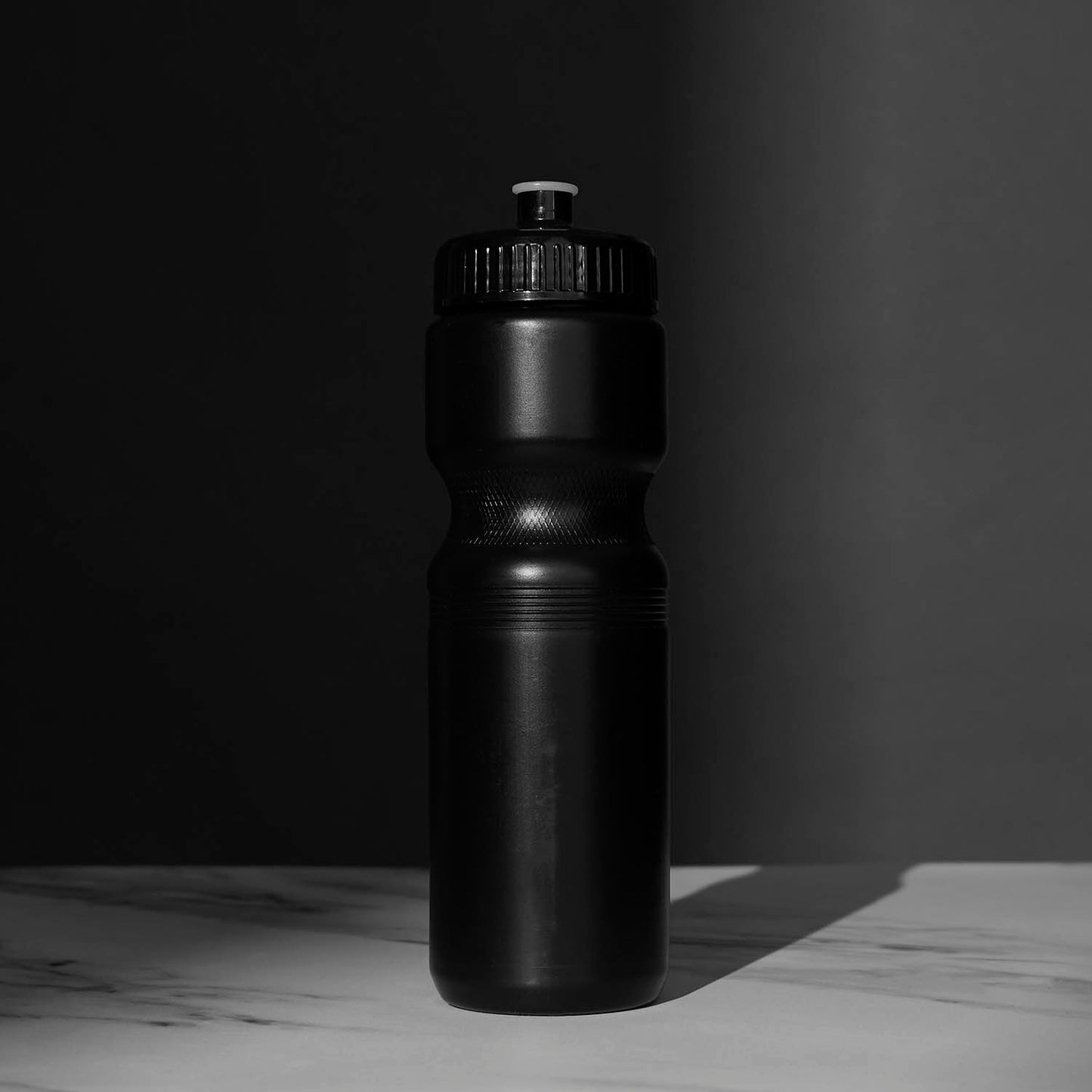 The back of the Death Wish Coffee Go With the Flow Water Bottle.