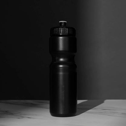 The back of the Death Wish Coffee Go With the Flow Water Bottle.