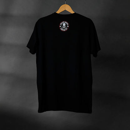 The back of the Death Wish Coffee Society Insignia Tee.