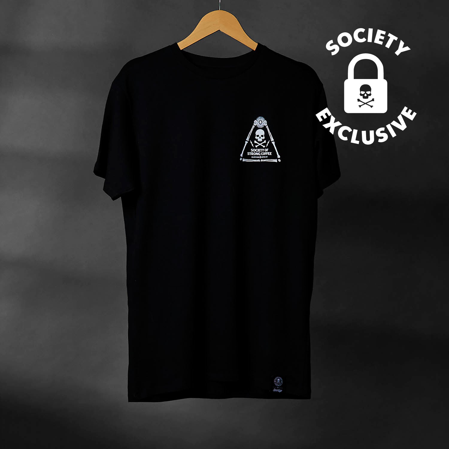 The front of the Death Wish Coffee Society Insignia Tee.