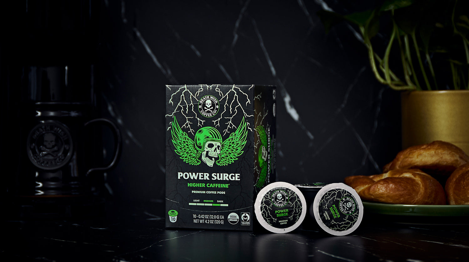 Death Wish Coffee Power Surge Single-Serve Pods.