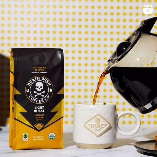 A GIF of pouring Light Roast into a mug.